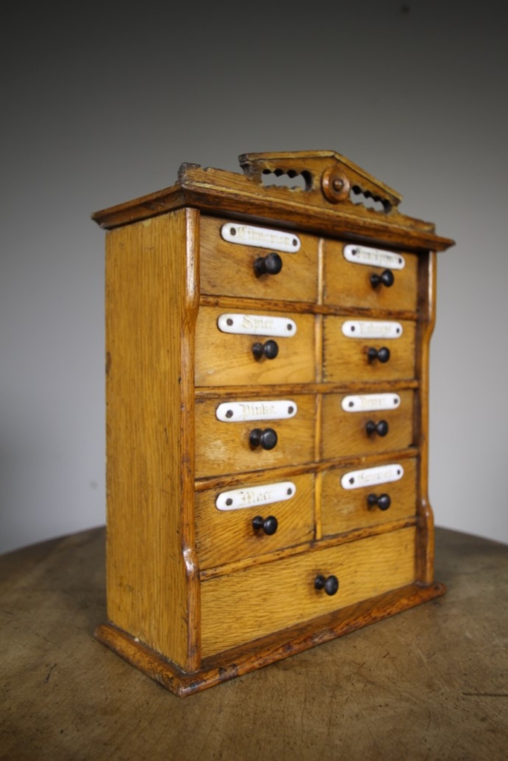 English 19th Century Antique Oak Spice Cabinet