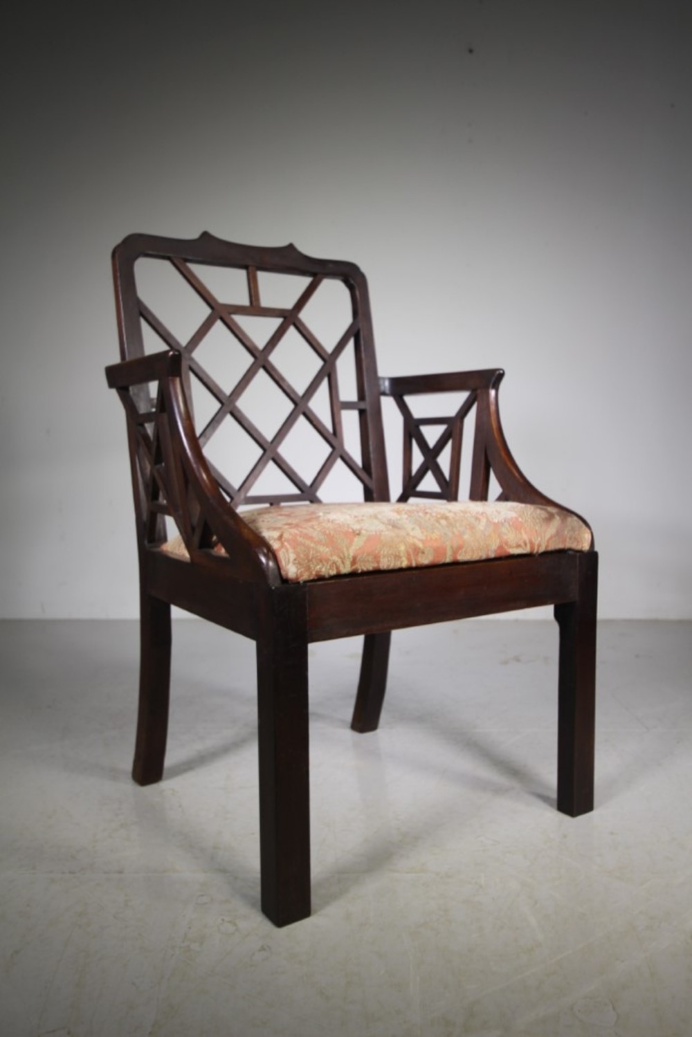 Georgian Antique Mahogany Cockpen Armchair
