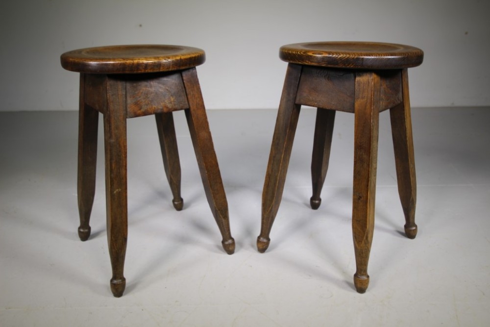 Pair of English Edwardian Antique Stool Seats
