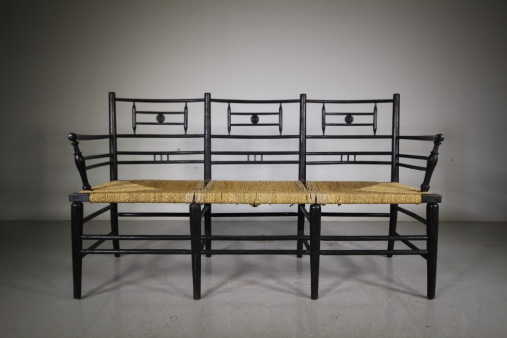
Rare 19th Century Morris & Co Sussex Style Antique Bench Seat