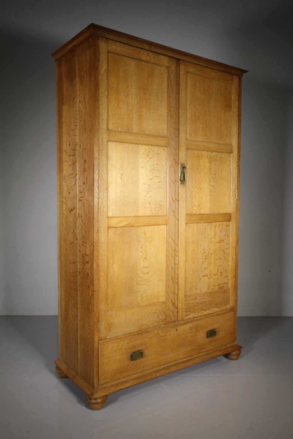 
Early Heals of London Antique Oak Double Wardrobe