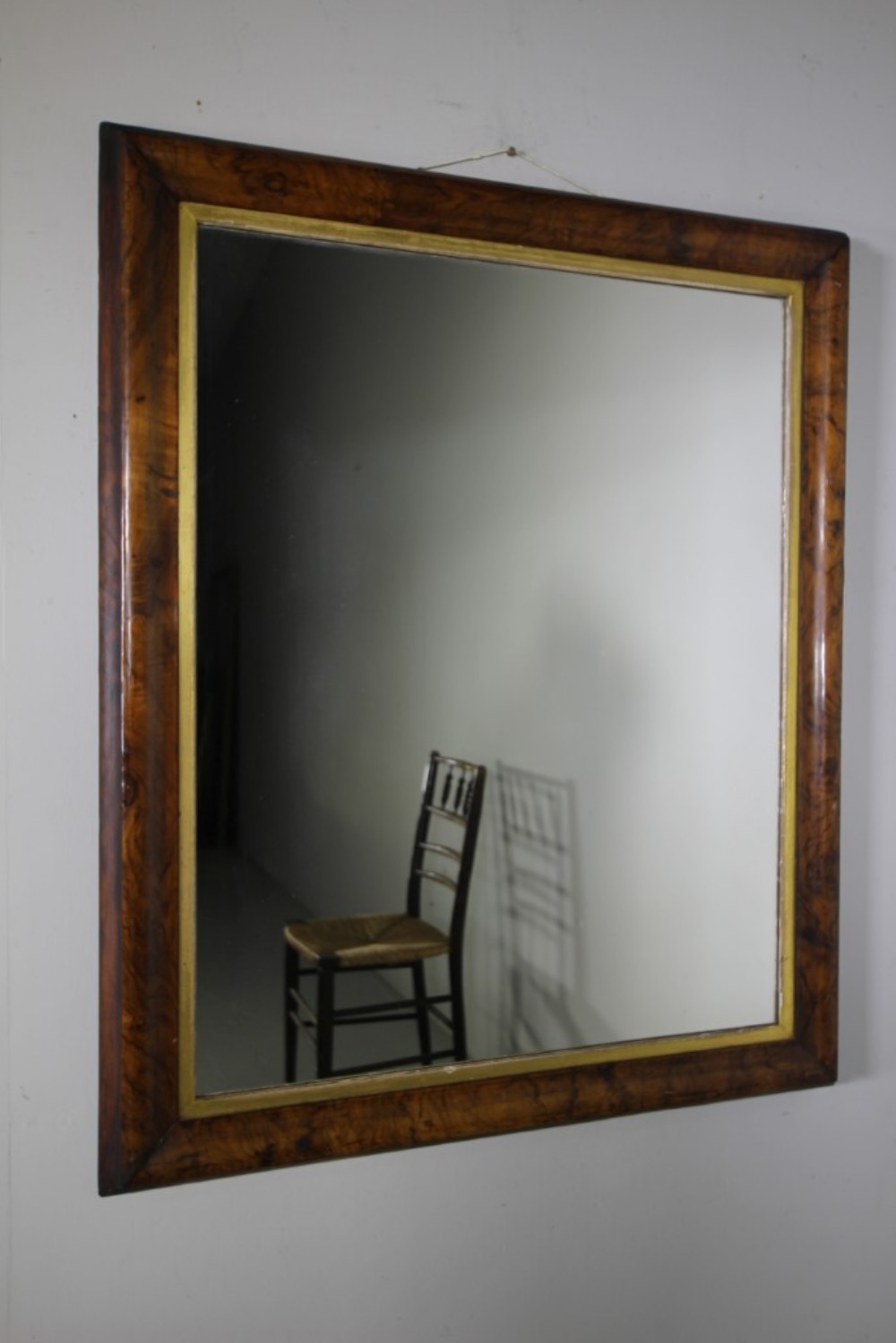 
Early 19th Century Antique Burr Walnut Wall Mirror