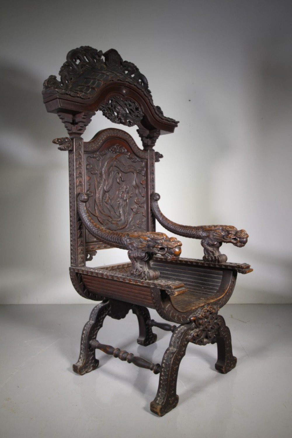 
Massive Japanese 19th Century Antique Throne Armchair