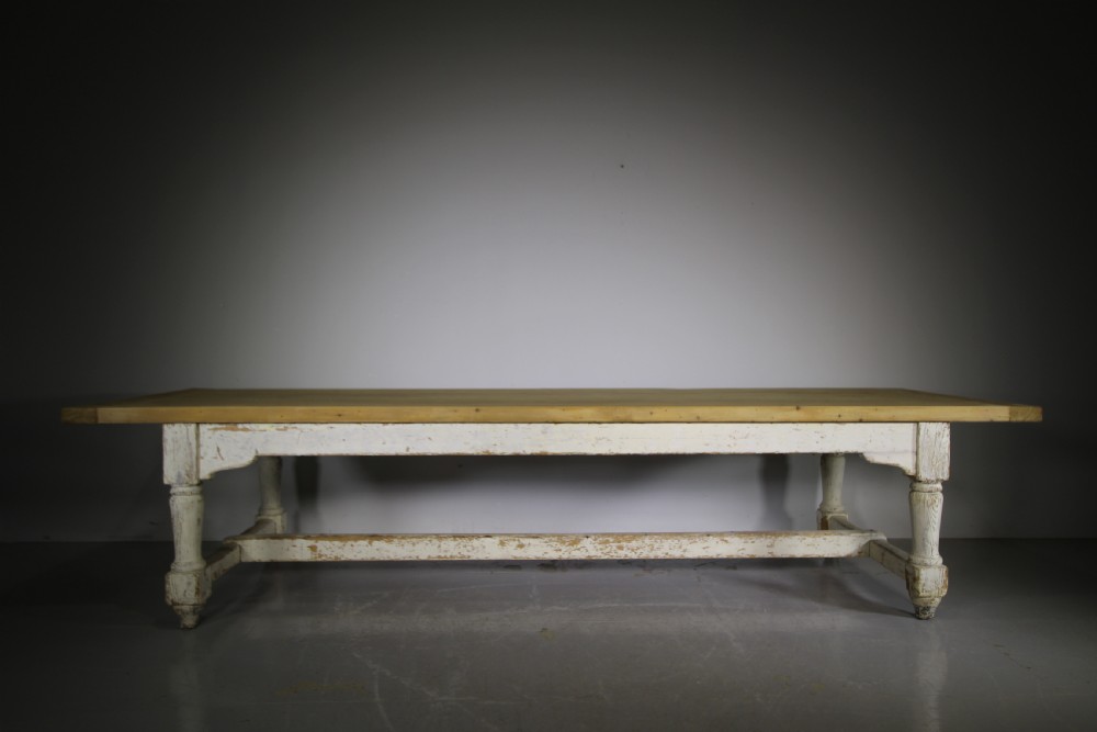 Superb Large Country House Early 19th C Antique Dining Table in Original Paint