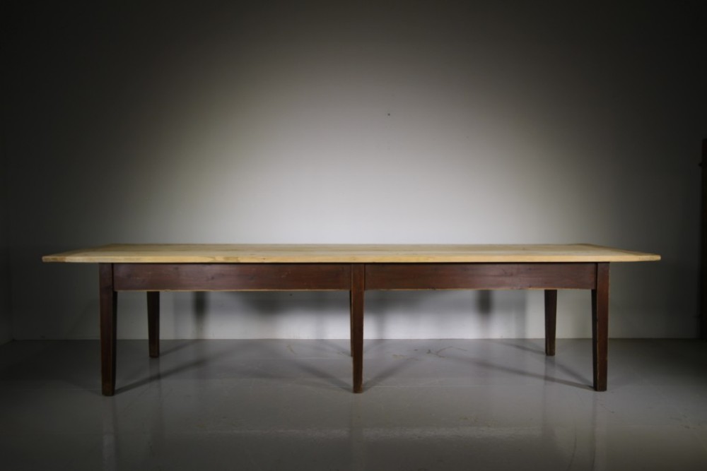 
Massive English 19th Century Antique Painted Pine Dining Table