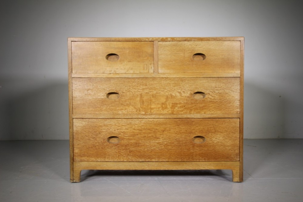 Rare Early Heals Antique Oak Chest of Drawers – Labelled