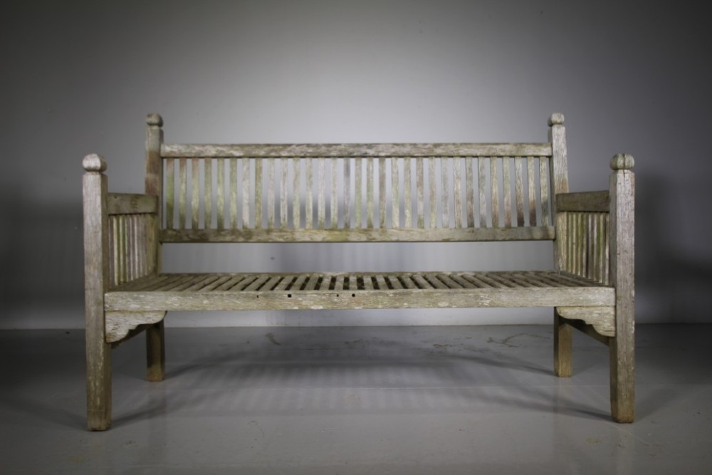 
Heals of London Edwardian Antique Teak Garden Bench Seat