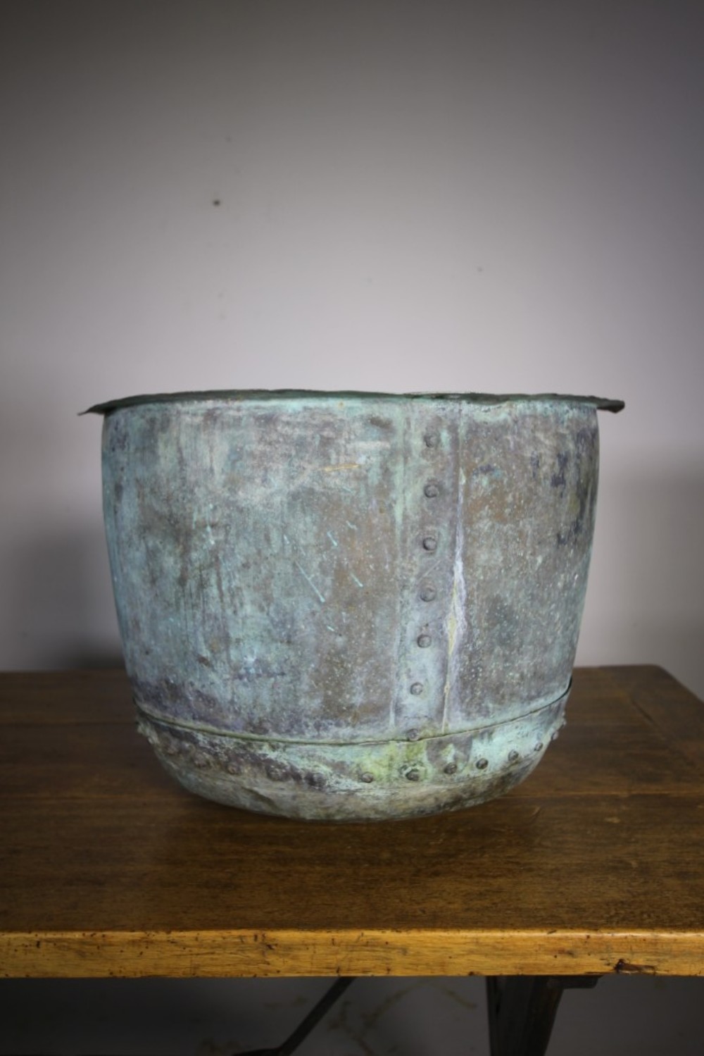 
Large Riveted Antique Verdigris Copper Copper