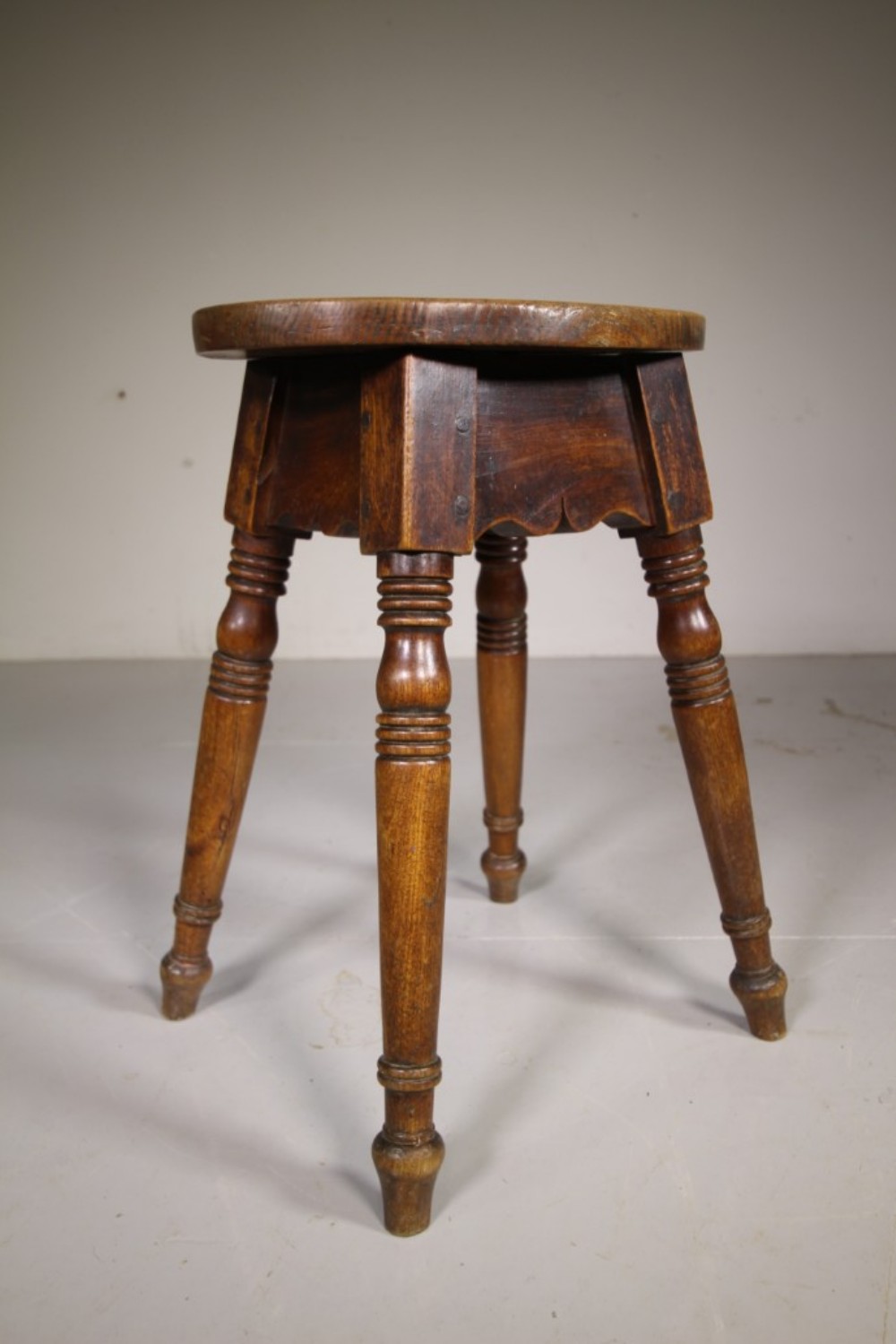 
Lovely English Antique Fruit Wood Stool / Low Table