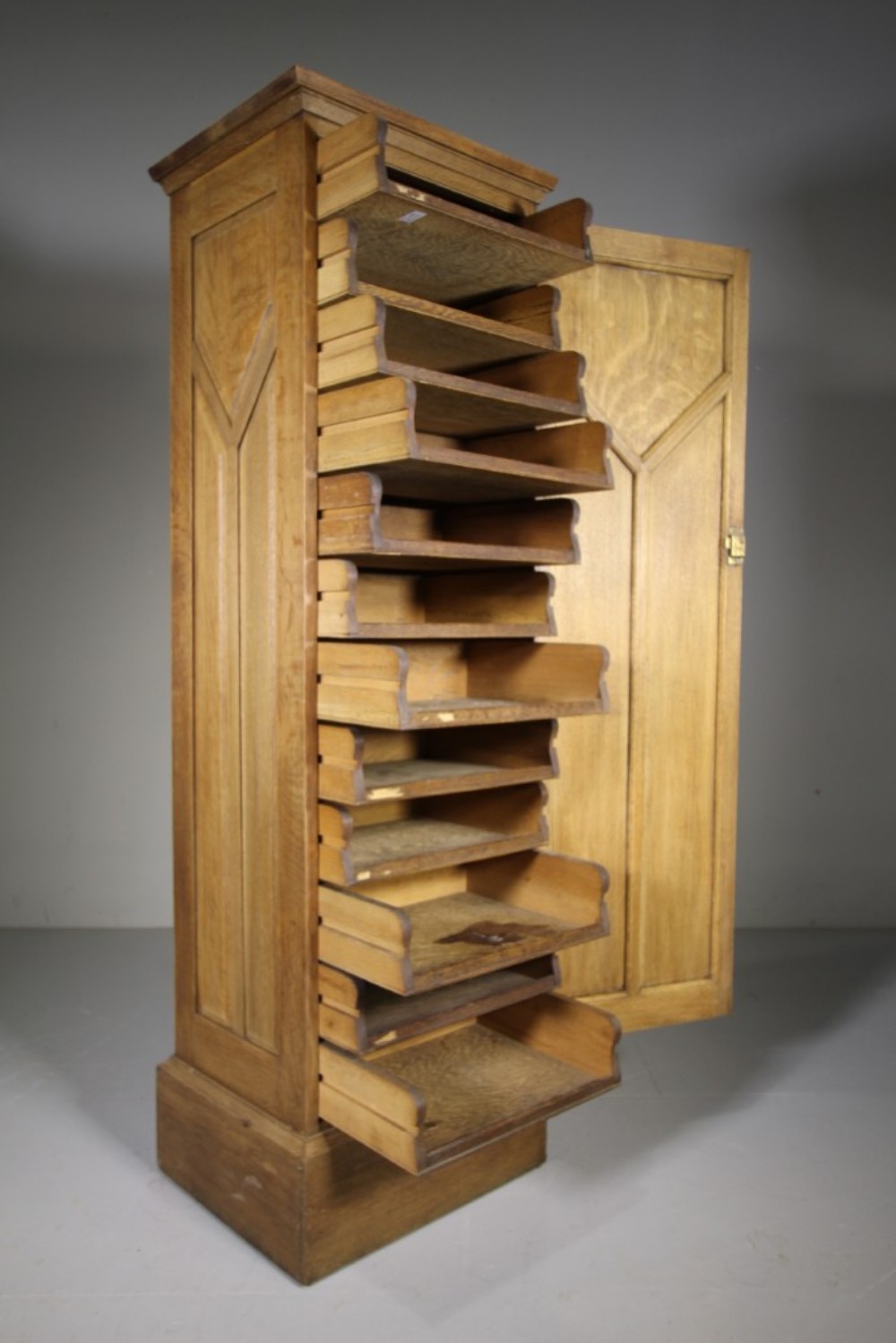 Tall English 19th Century Antique Oak Cabinet 