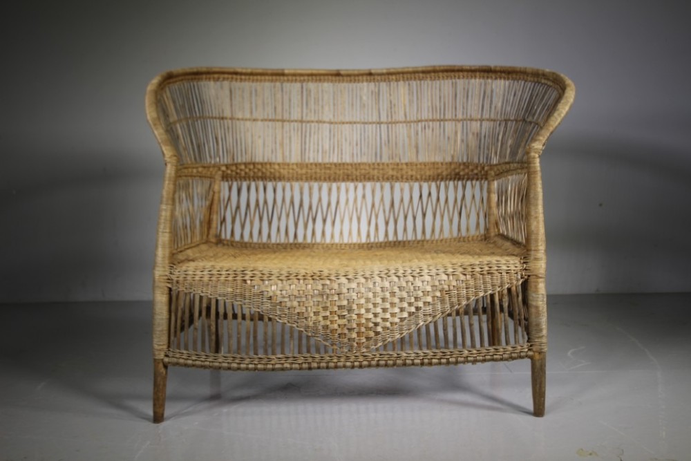 Decorative English Antique Wicker Sofa Seat