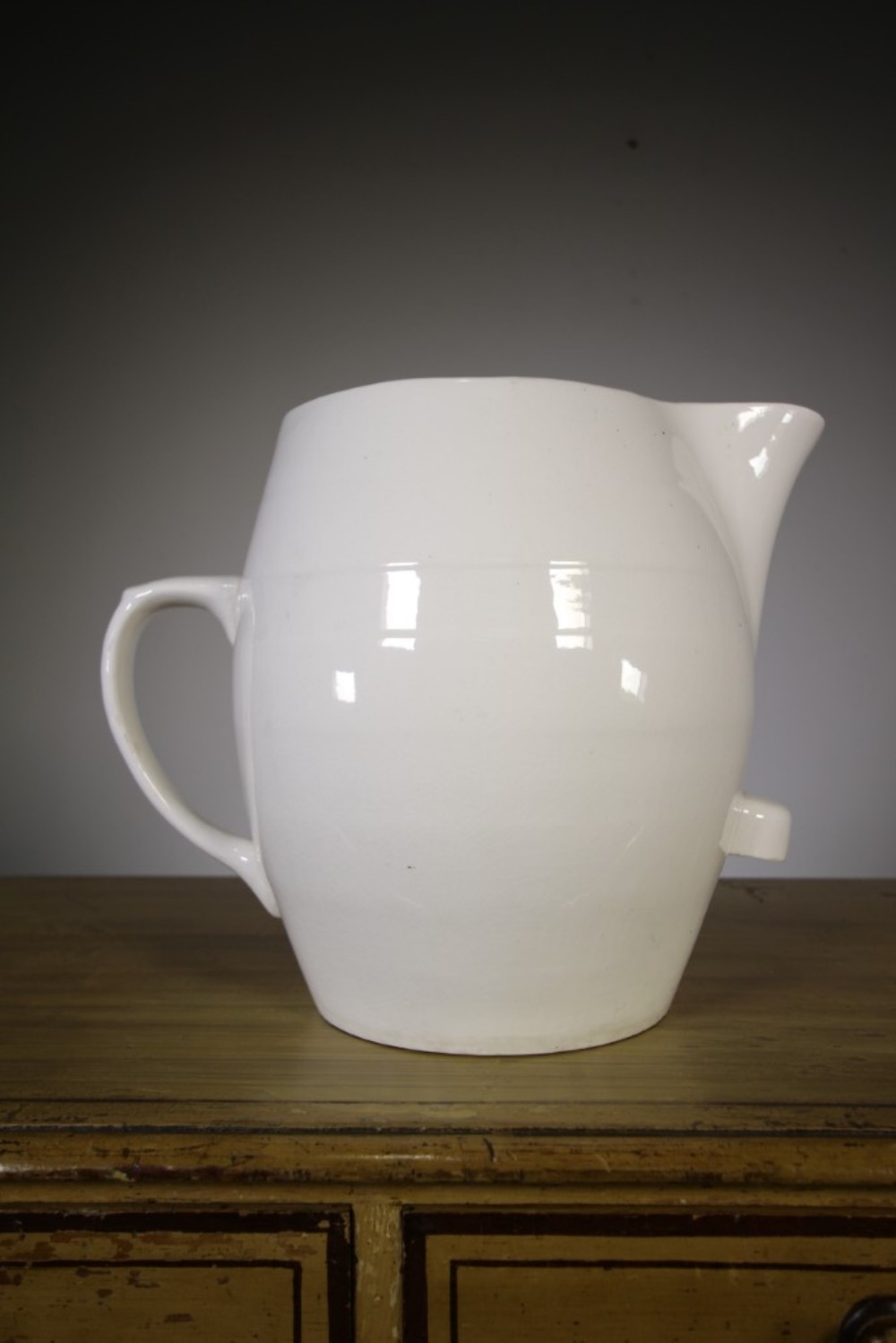 Massive Creamware Edwardian Antique Dairy Jug
