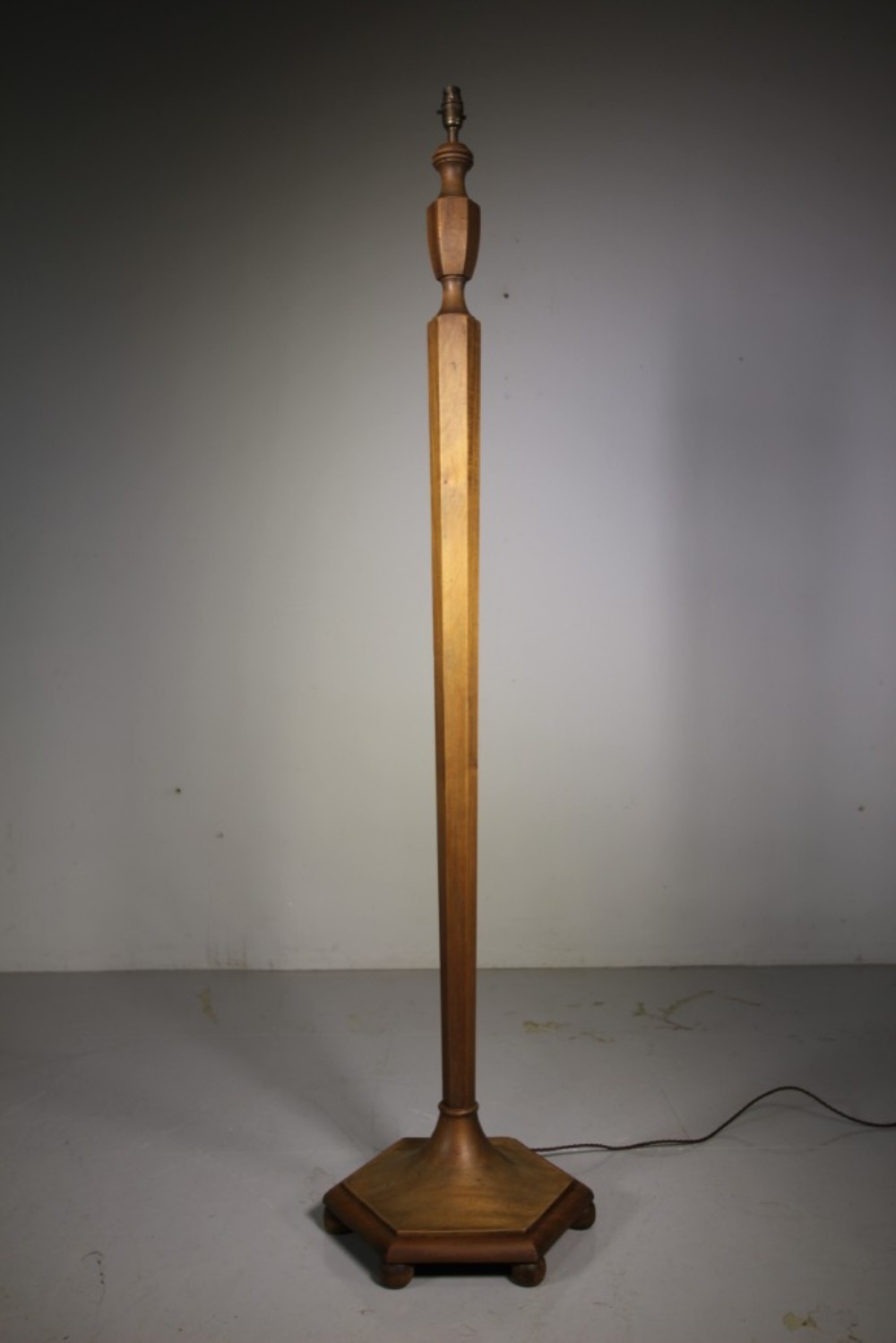 Heals of London 1920’s Walnut Floor Lamp – Rewired
