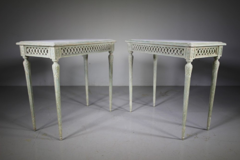Pair of Original Painted Pine English Antique Side Tables