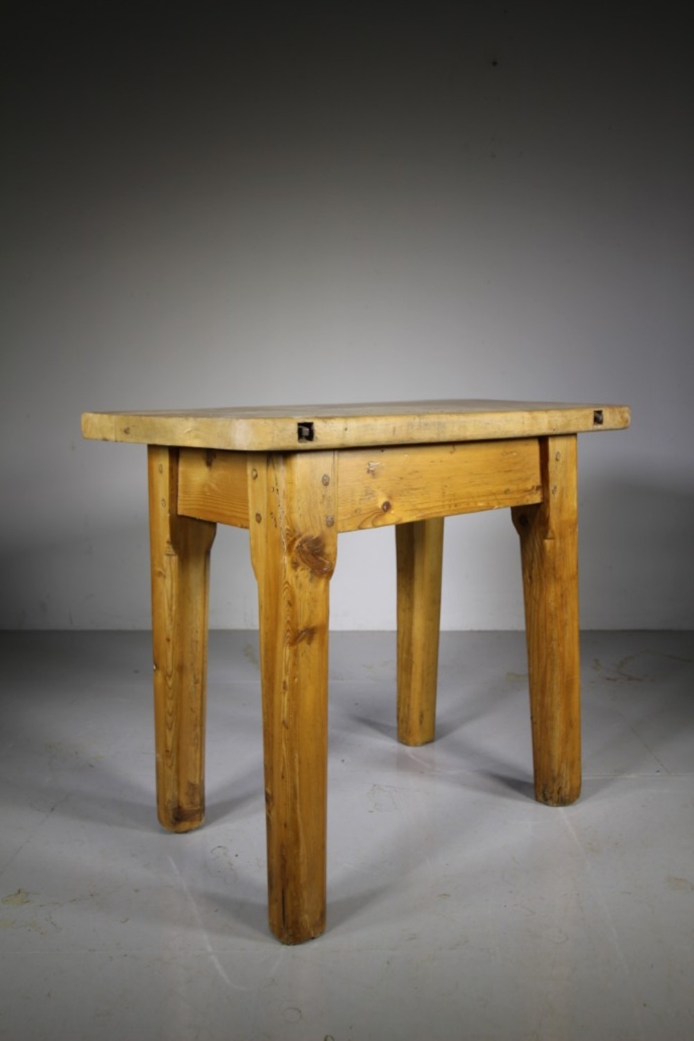 English 19th Century Antique Sycamore Butcher Block Table 
