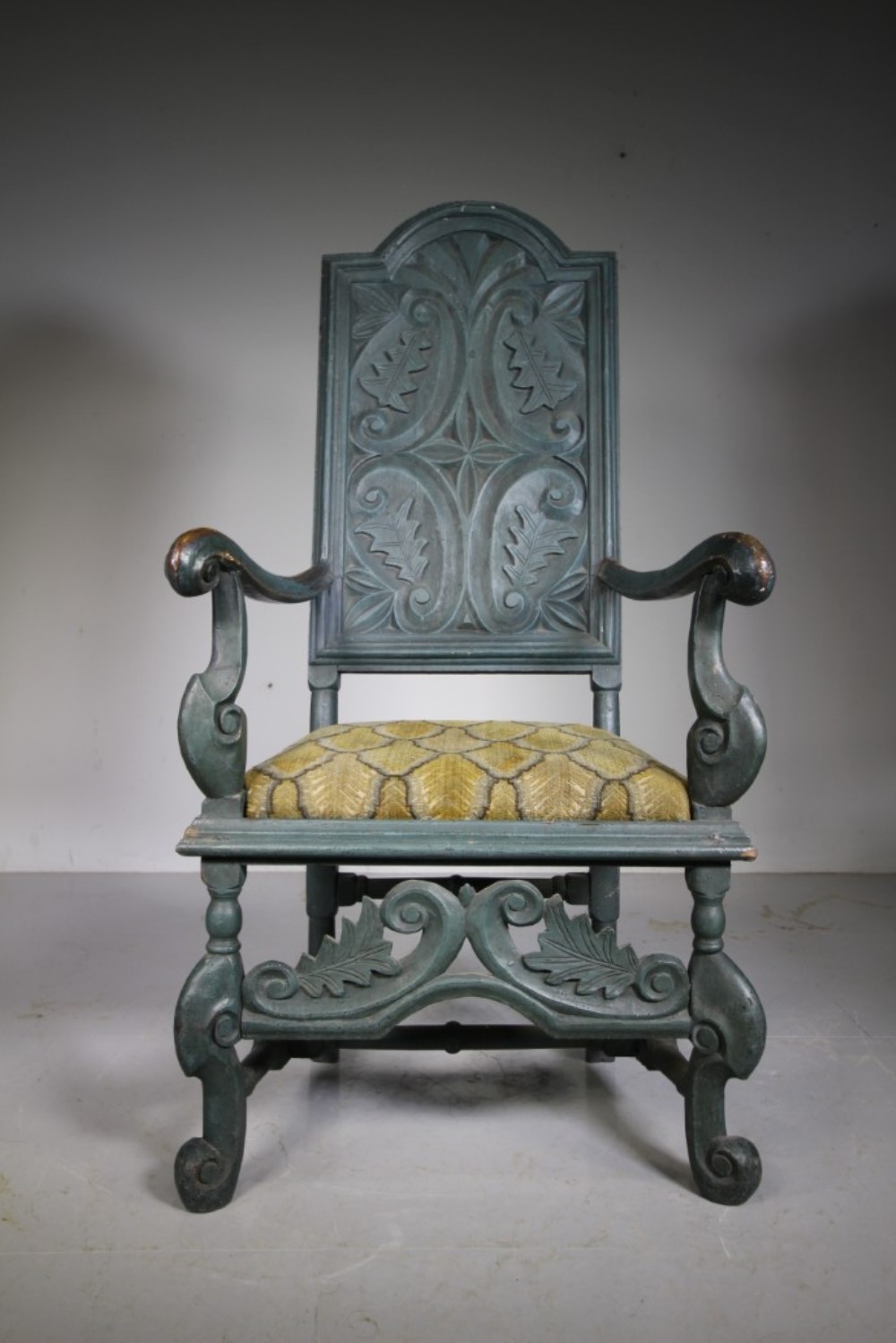 

Georgian Antique Armchair in Original Blue Paint
