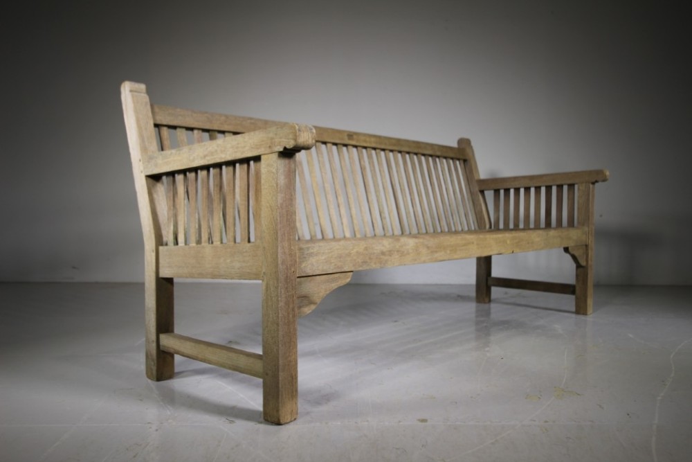Superb Heals Antique Teak Garden Bench – Large Model
