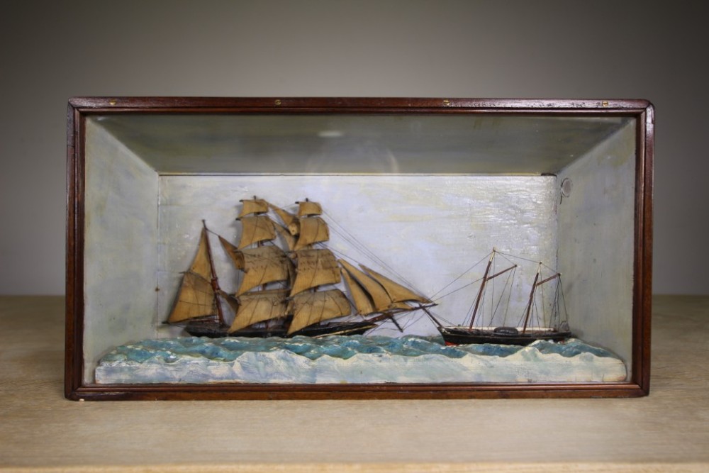 
English 19th Century Antique Ship Diorama
