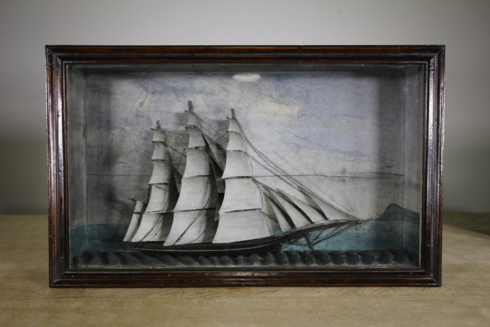 Fabulous Large English 19th Century Antique Ship Diorama