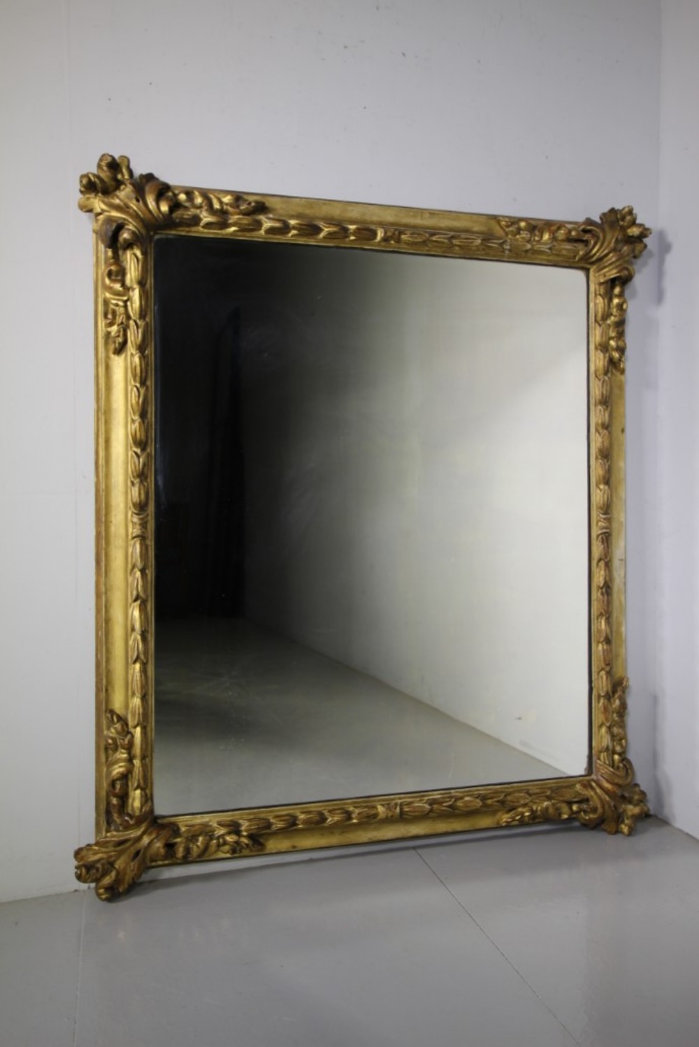 Georgian Large Antique Carved & Gilt Mirror