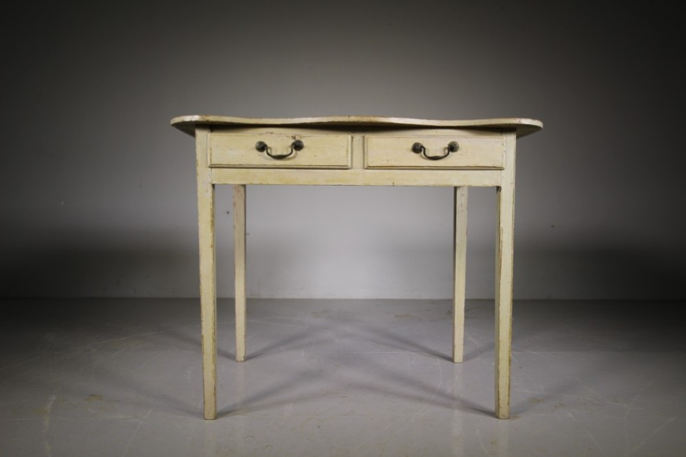 English 18th Century Antique Original Painted Pine Side Table