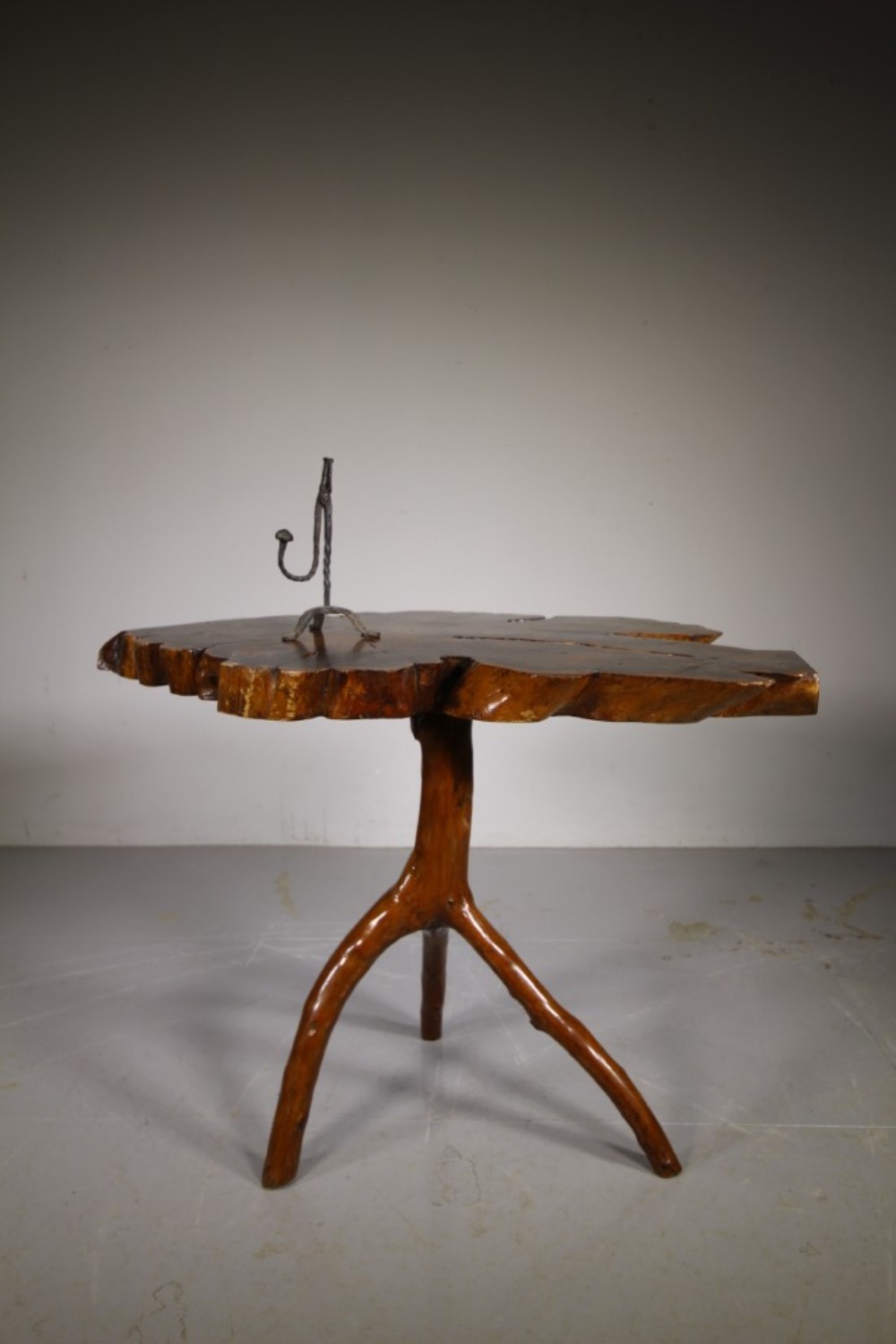 Edwardian Antique Yew Wood Grotto Side Table