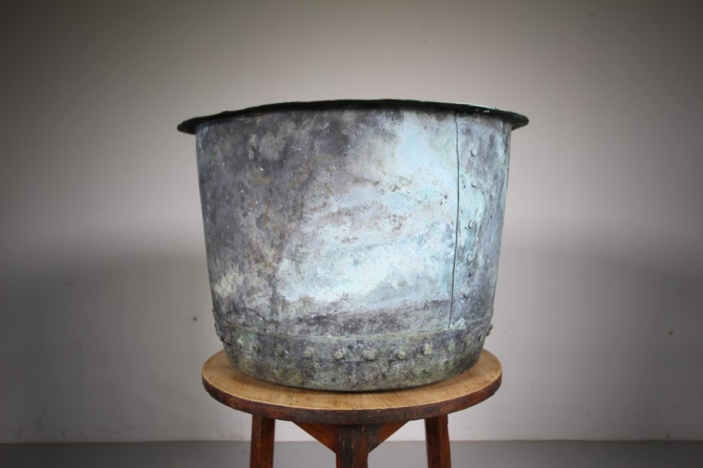 Large Riveted Antique Verdigris Copper Copper