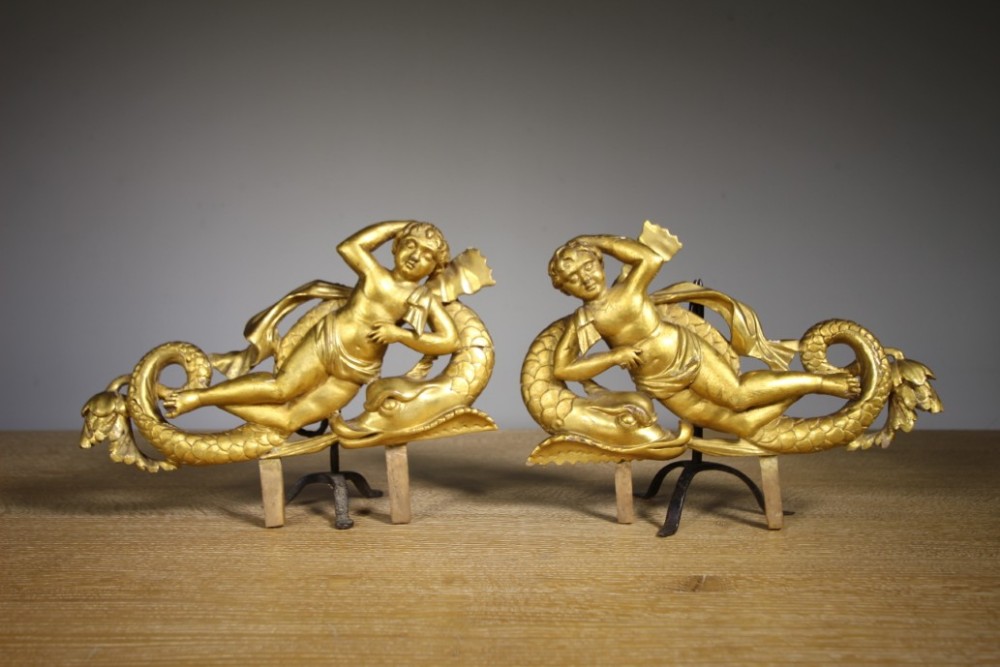 
Pair of Regency Antique Carved Gilt Angel Figures
