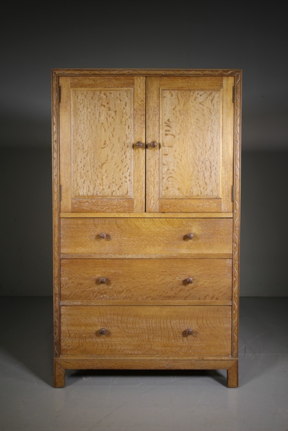 Heals Edwardian Antique Oak Talboy – Labelled 