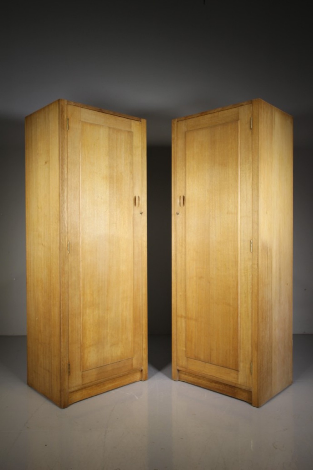 Pair English 1930’s Cotswold School Wardrobes