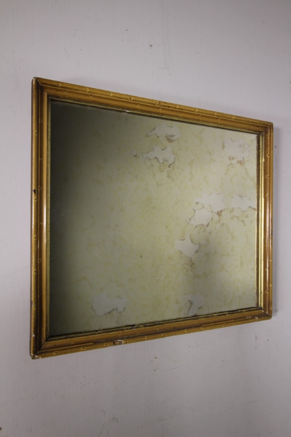 English 19th Century Faux Bamboo Painted Antique Mirror