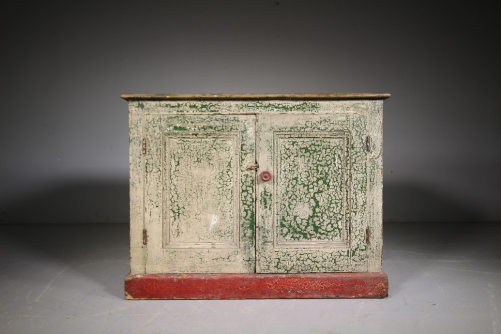 English 19th Century Antique Cupboard in Original Paint