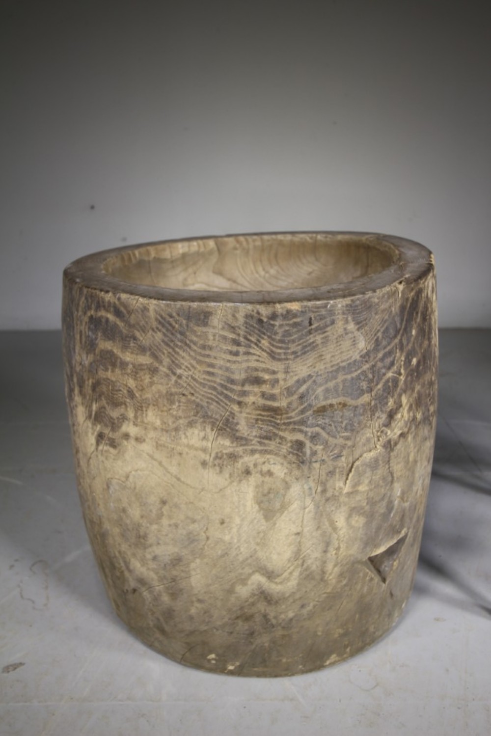 Massive Early 19th Century Antique Elm Mortar 