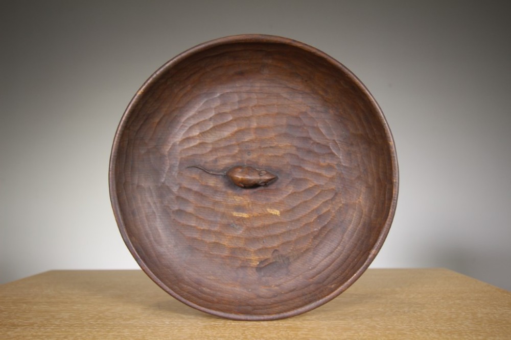 
Fabulous Large 30’s Mouseman Oak Fruit Bowl