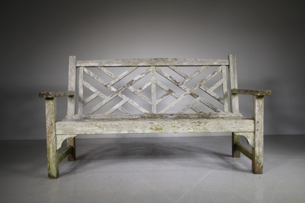 English Charles Verey Lister 80’s Teak Garden Bench Seat 