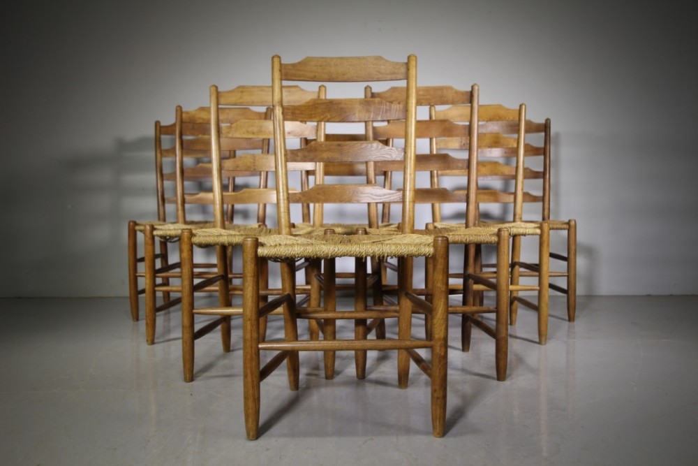 

Rare Set of Eight 1930’s Dicon Nance Dining Chairs – St.Ives Studio