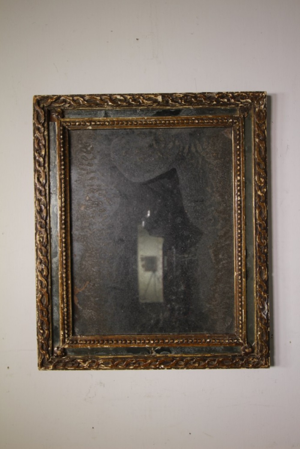 18th Century Italian Antique Carved Pine Gilt Mirror 