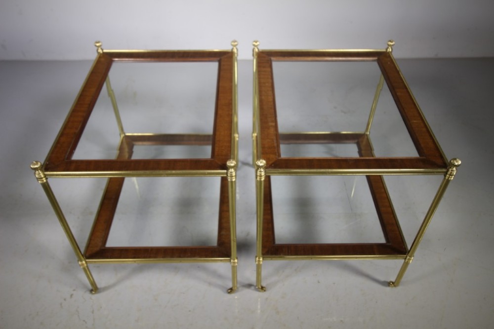 Pair of High Quality English 1930’s Brass Side Tables
