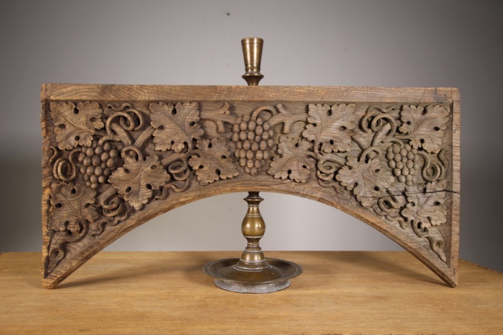 English 18th Century Carved Oak Antique Overdoor 