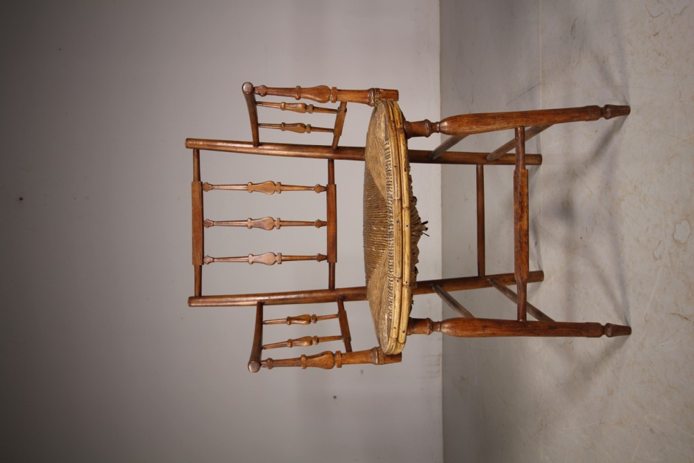 Pretty English Regency Antique Armchair – Unusual Design View VI