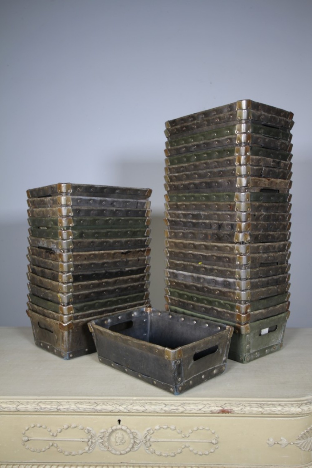 1930’s Collection of 30 Metal Bound Sock Factory Cartons