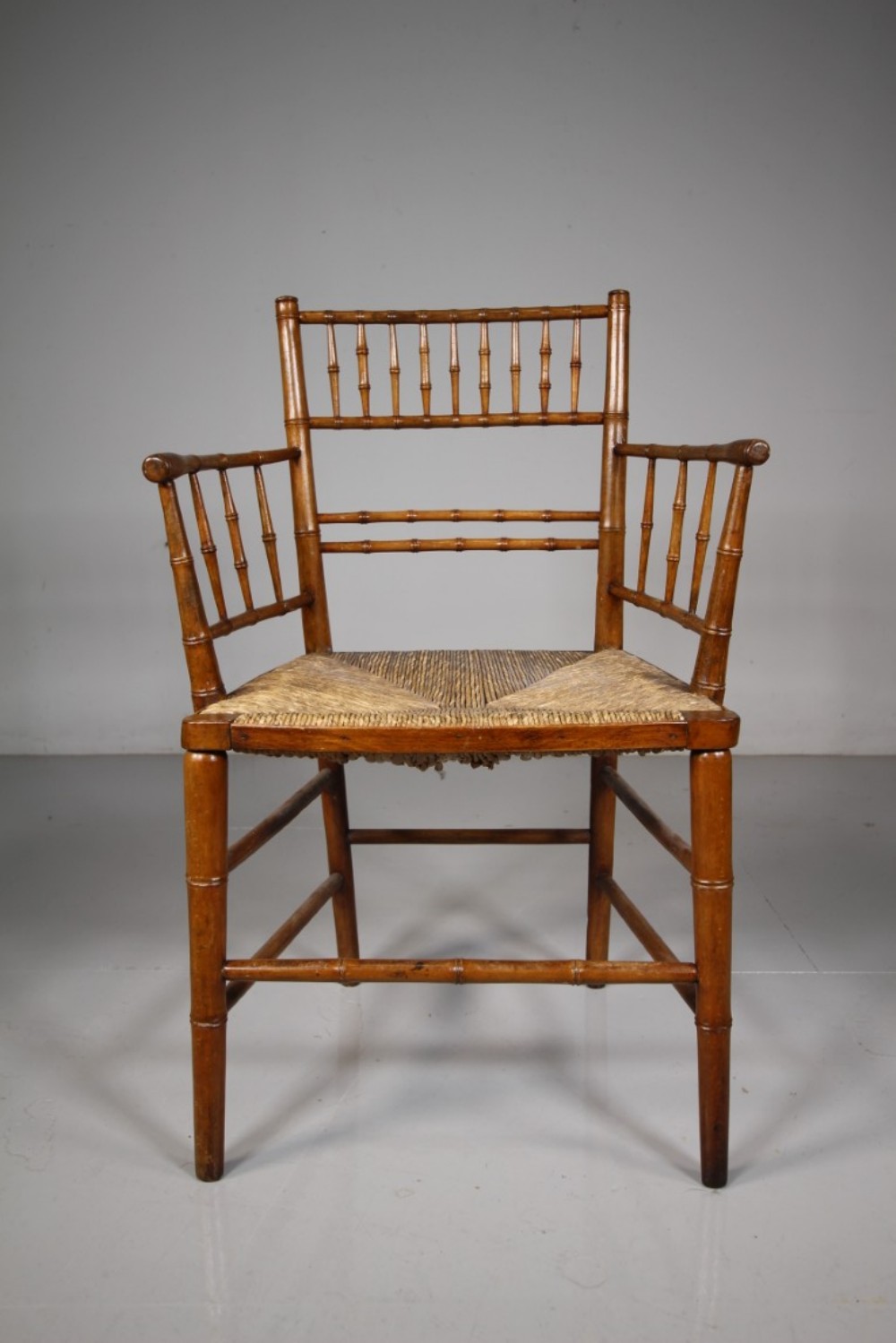 English Regency Antique Simulated Bamboo Chair