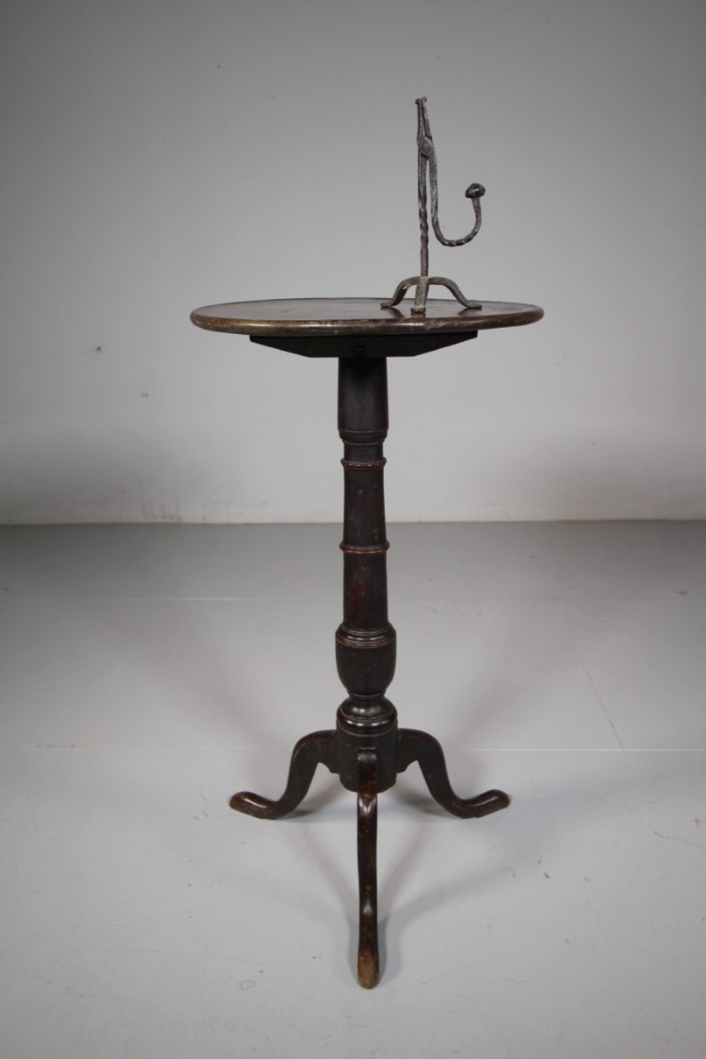 Honest 18th Century Antique Candlestand Tripod 