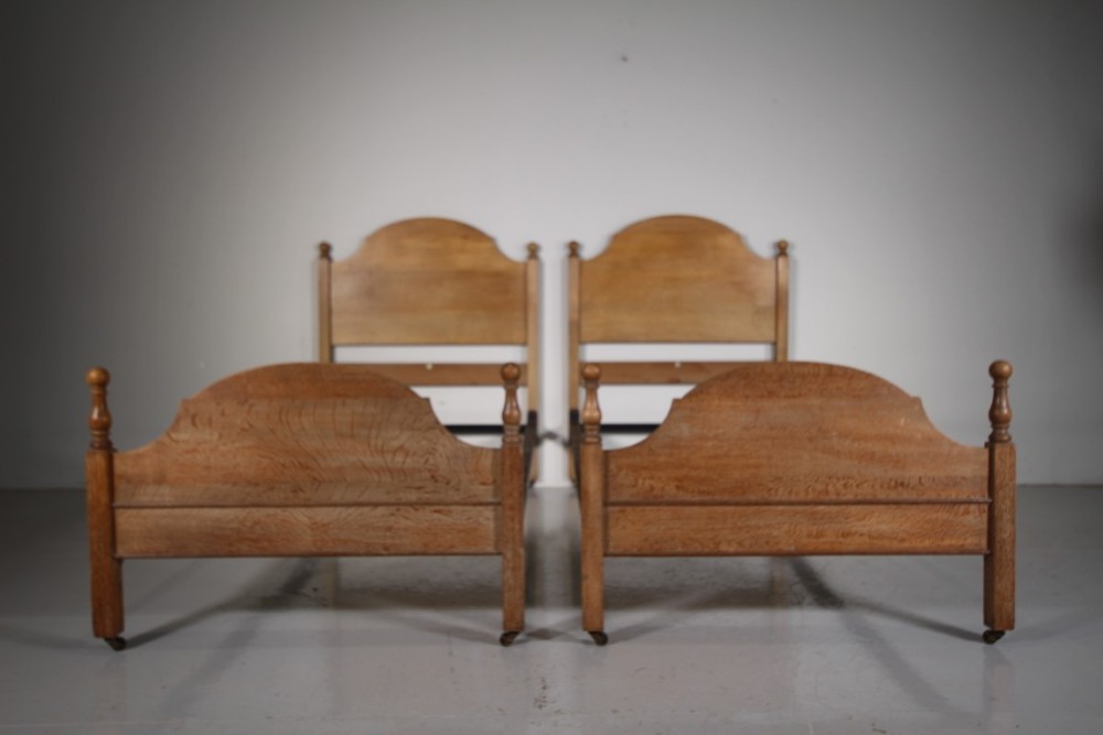 Pair of Heals Edwardian Antique Single Beds – Labelled