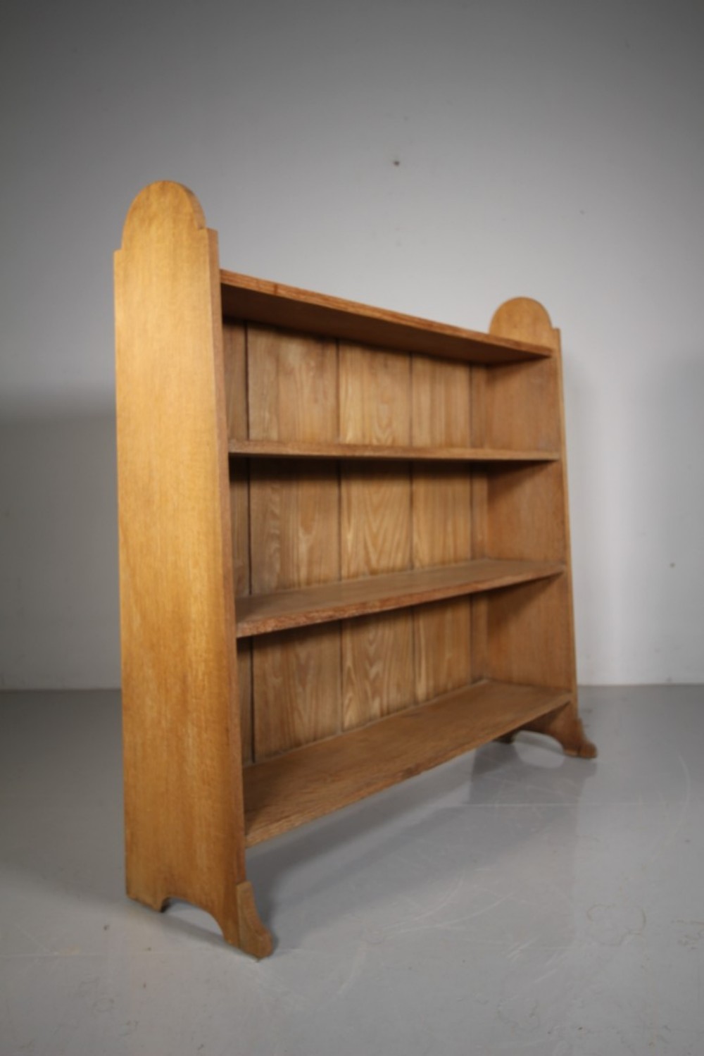 Large Heals Edwardian Antique Oak Open Bookcase – Labelled 