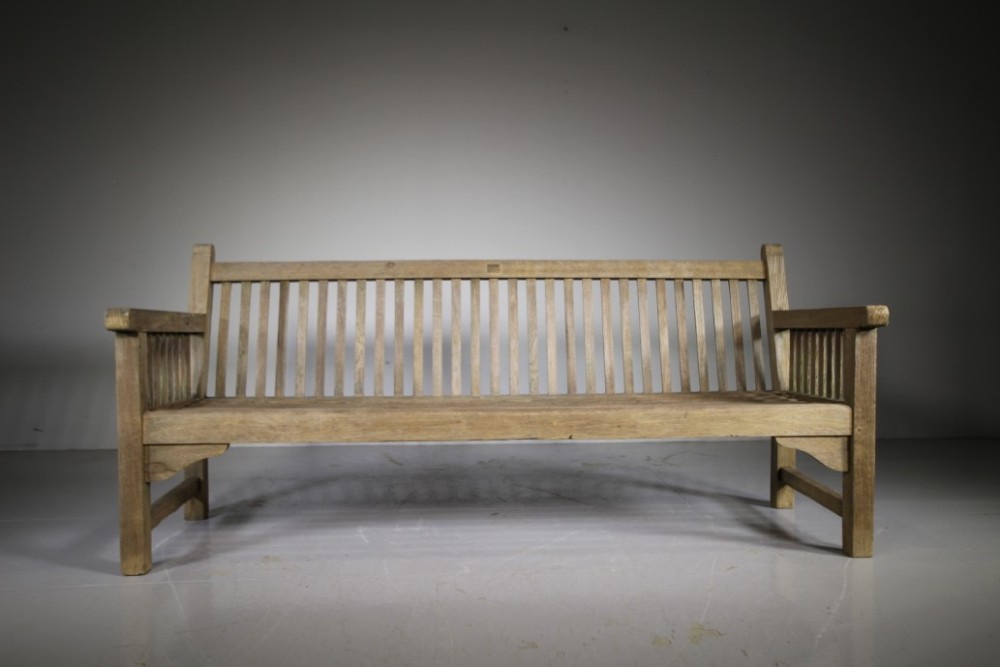 Superb Heals Antique Teak Garden Bench – Large Model