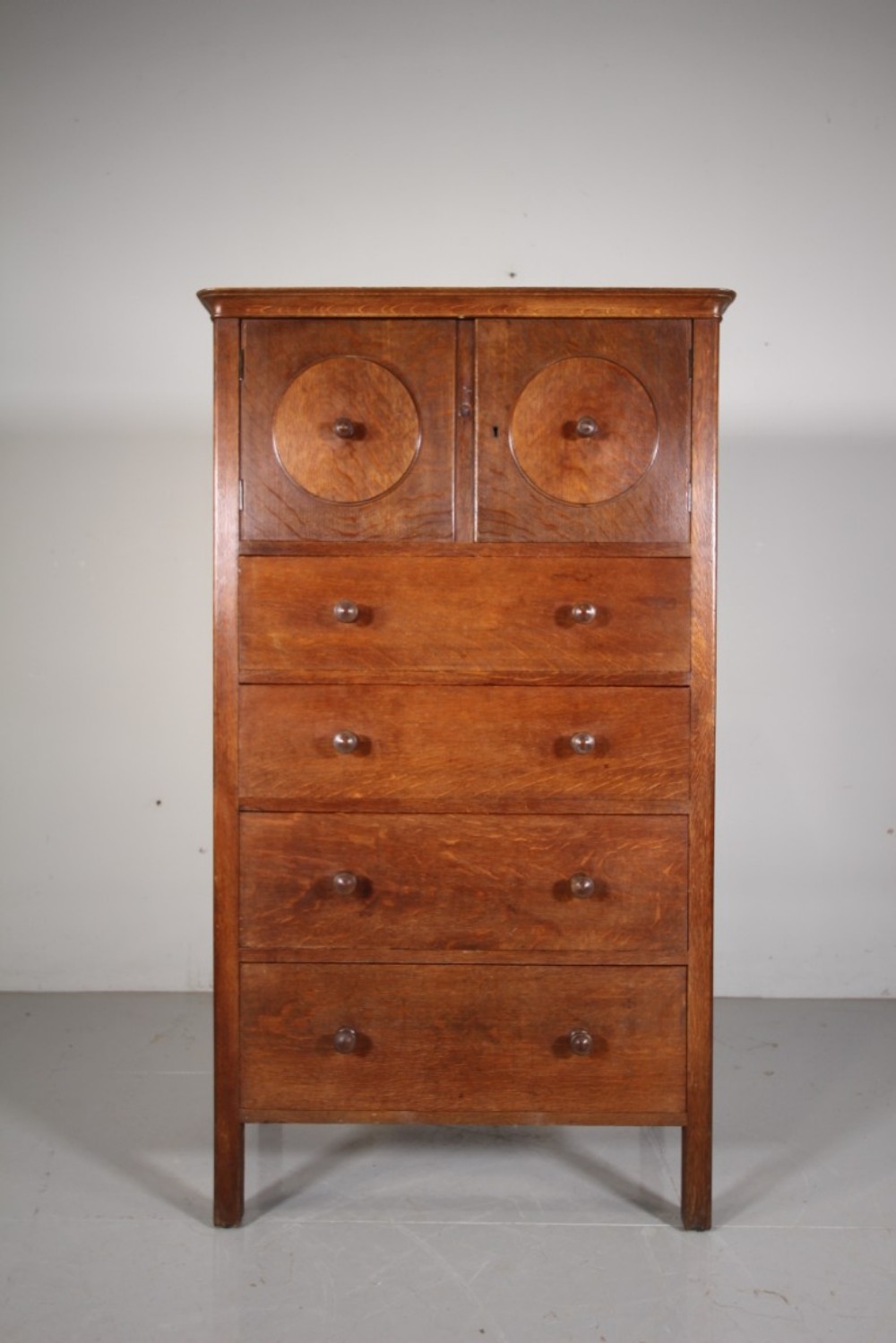 Rare Early Heals of London Antique Solid Oak Owl Cabinet 