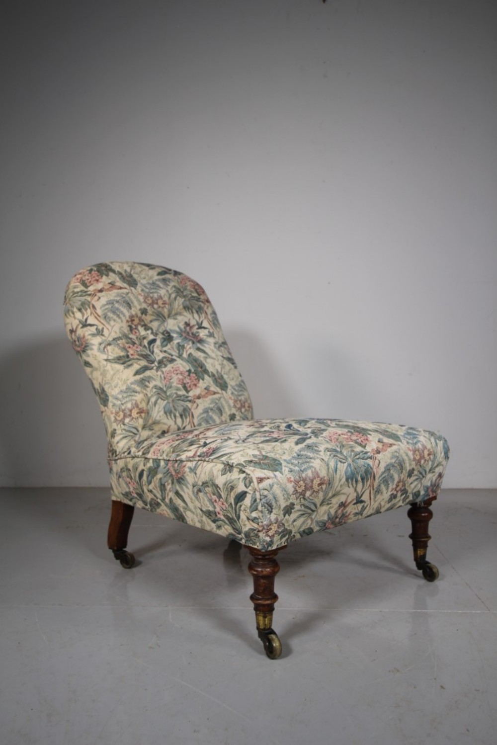 Early Howard & Sons Antique Low Upholstered Side Chair 