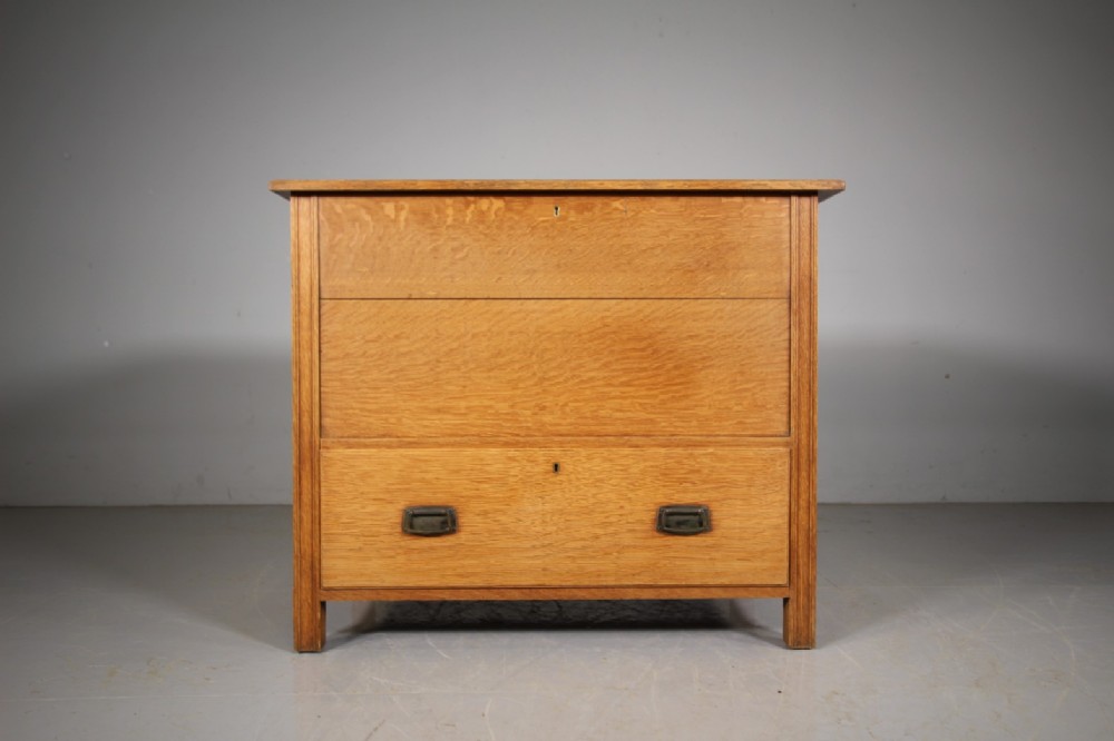 Very Rare Early Heals Antique Mule Chest with Original Interior – Stamped