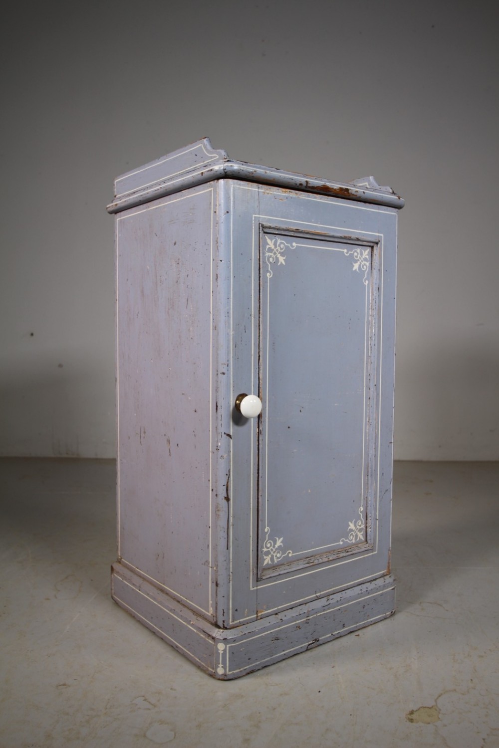 Original Painted Pine English Antique Bedside Cabinet